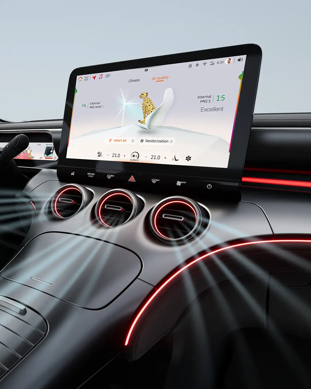 View of the smart #3 electric car touchscreen