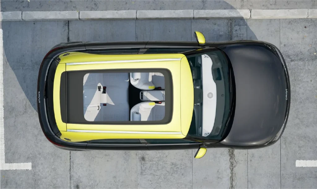 Top down view of the smart #1 electric car