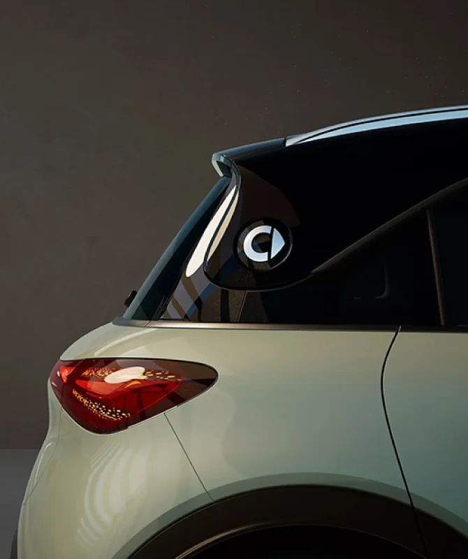 Side view of the smart #1 electric car boot