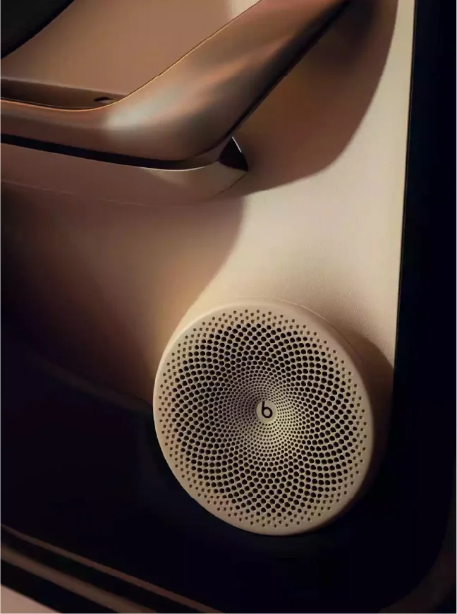 Close up of the smart #1 electric car Beats audio speaker