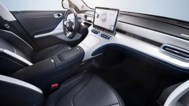 Interior view of the dashboard of a smart #1 electric car