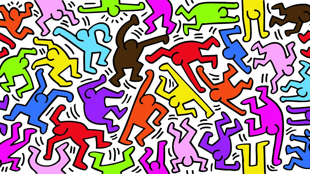 Colourful Keith Haring art work for the smart #3 Keith Haring Art Car